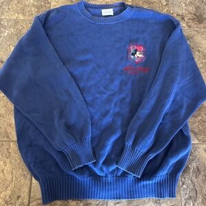 RARE Vintage‎ United Colors of Benetton Mickey Mouse Club Blue Cotton Sweater
